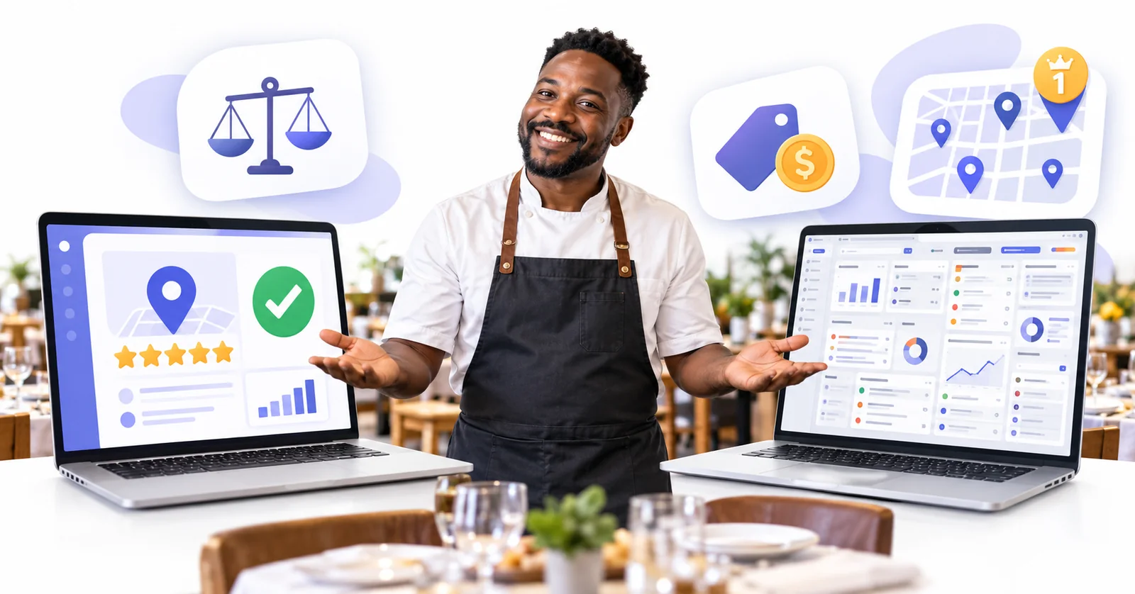 Business owner comparing a simple Flento dashboard with a cluttered multi-tool dashboard to choose a Grexa alternative