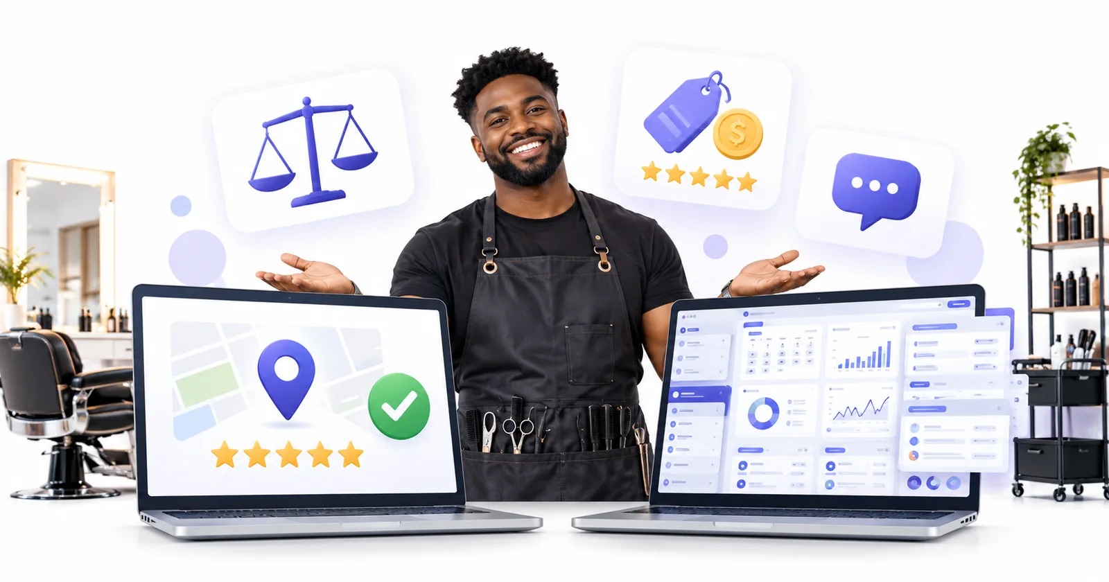 Business owner comparing a simple Flento dashboard with a cluttered multi-tool dashboard to choose a Swell alternative