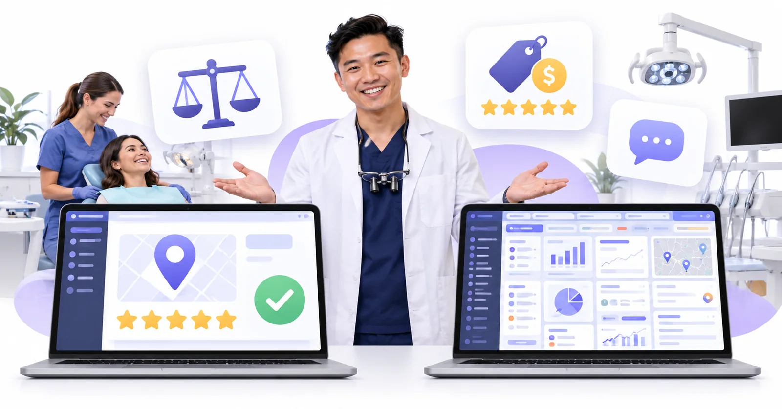 Business owner comparing a simple Flento dashboard with a cluttered multi-tool dashboard to choose a Yotpo alternative