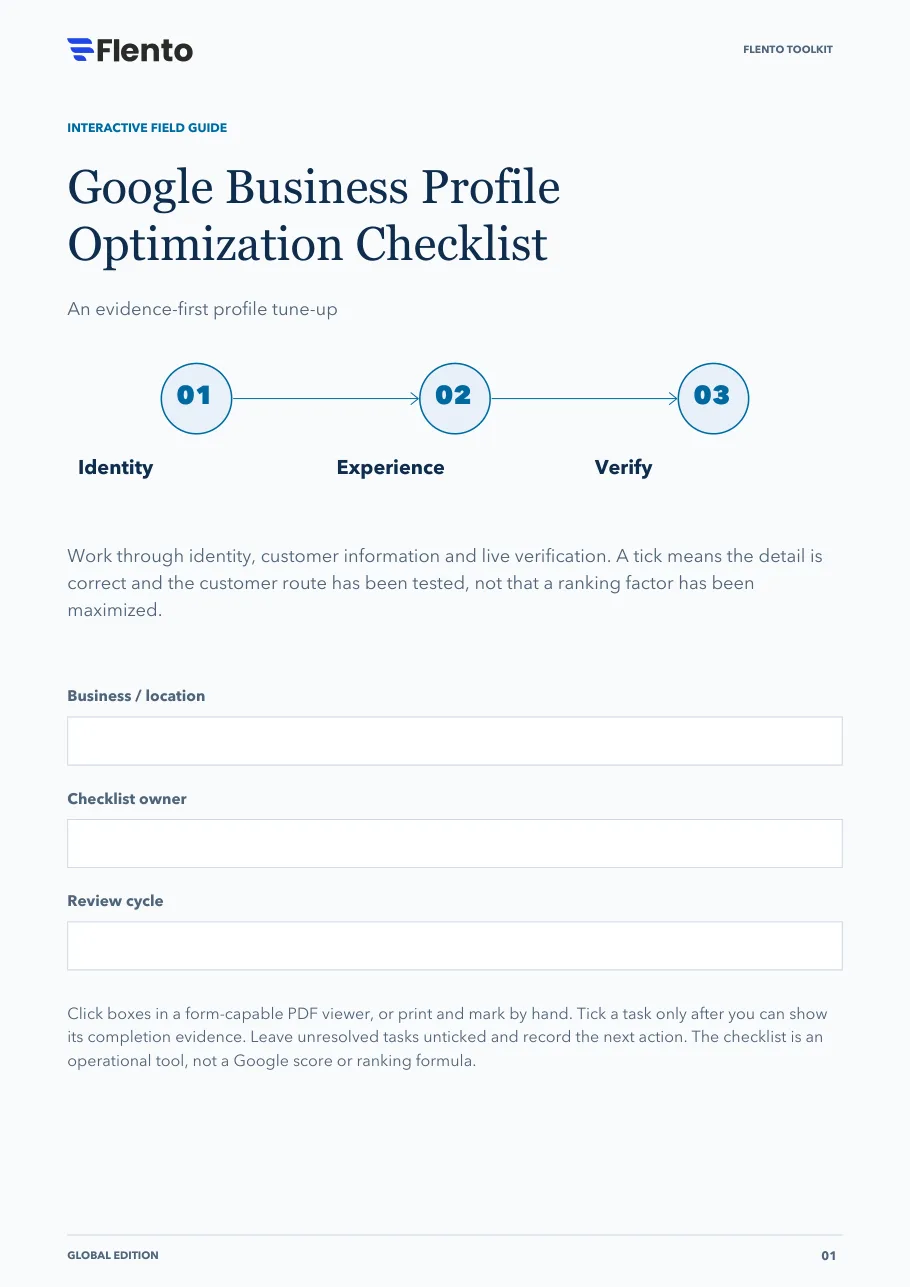 Cover of the Google Business Profile Optimization Checklist