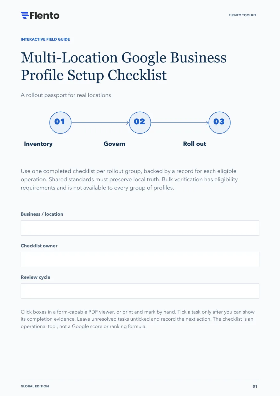 Cover of the Multi-Location Google Business Profile Setup Checklist