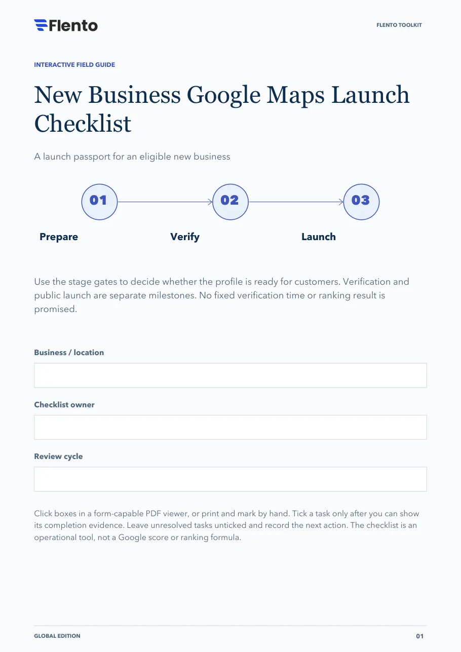 Cover of the New Business Google Maps Launch Checklist