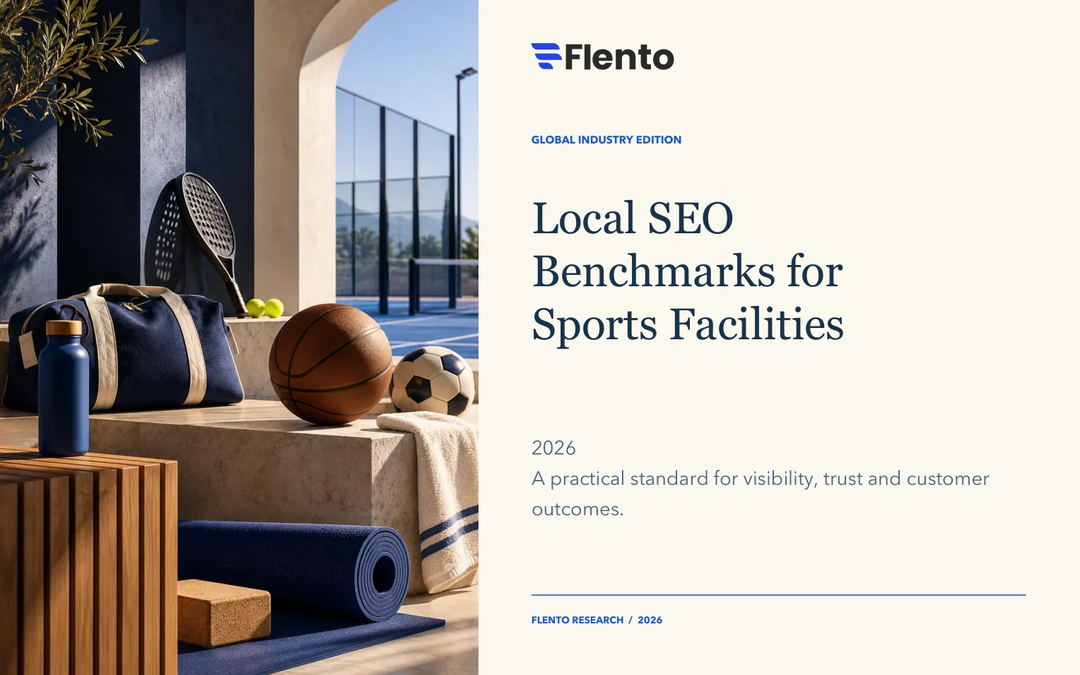 Cover of the Local SEO Benchmarks for Sports Facilities report