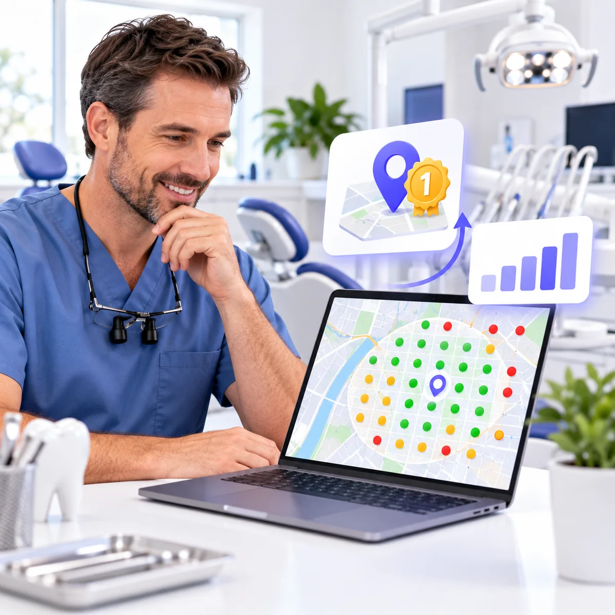 See Exactly Where You Rank for "dentist near me" on Every Block of Your City