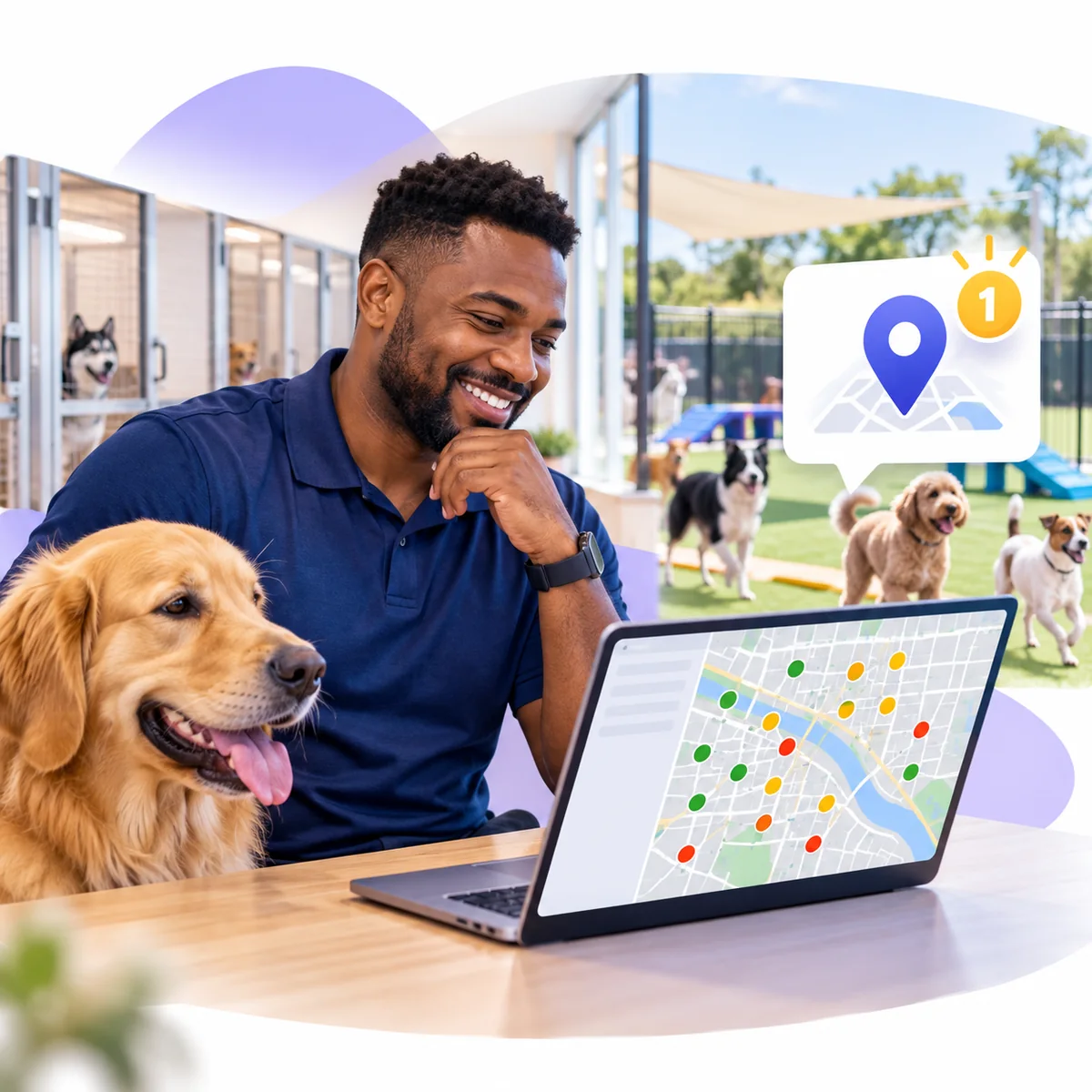 See Exactly Where You Rank for "dog boarding near me" on Every Block of Your City