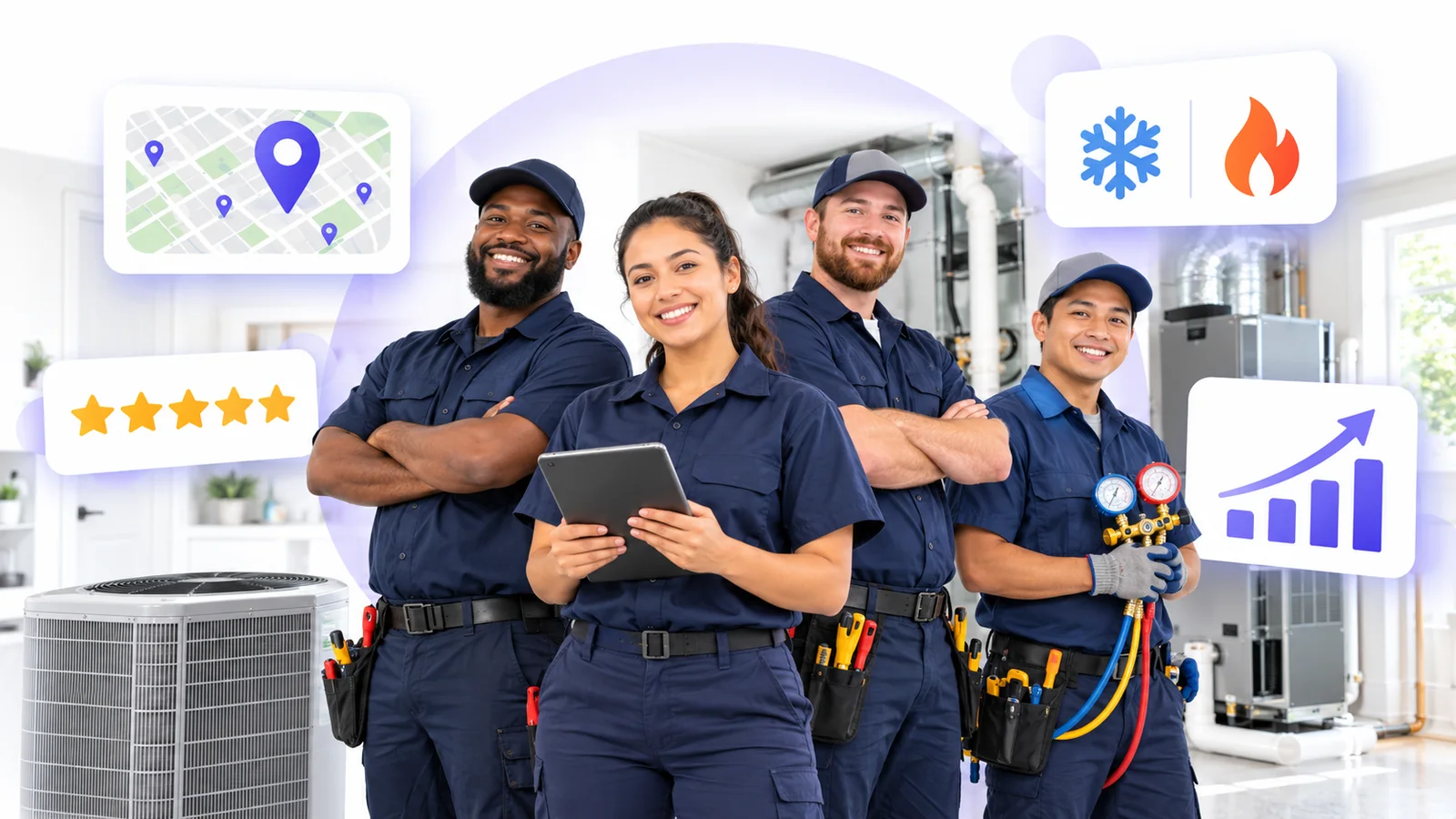 HVAC technicians and installers using Flento local SEO to rank on Google Maps