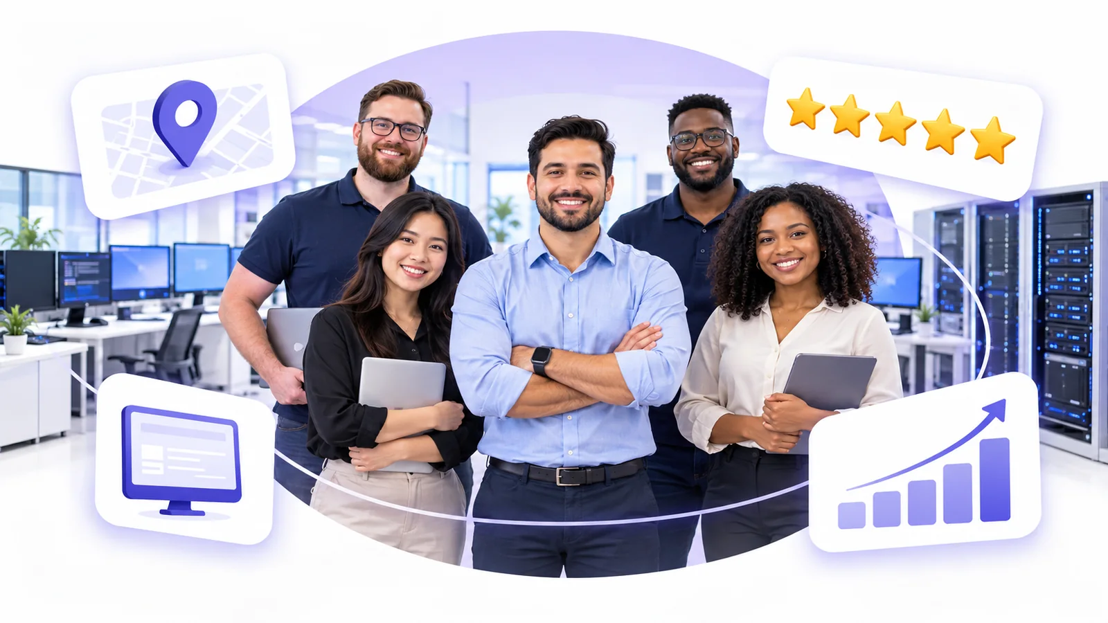 IT support owner and technicians using Flento local SEO to rank on Google Maps