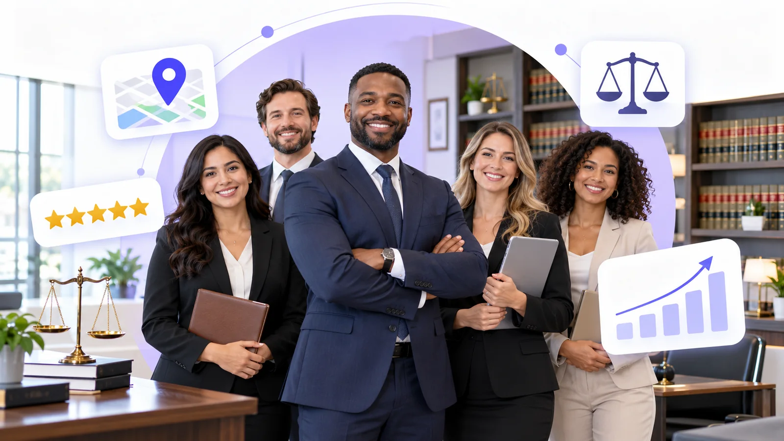 Attorneys and legal assistants using Flento local SEO to rank on Google Maps