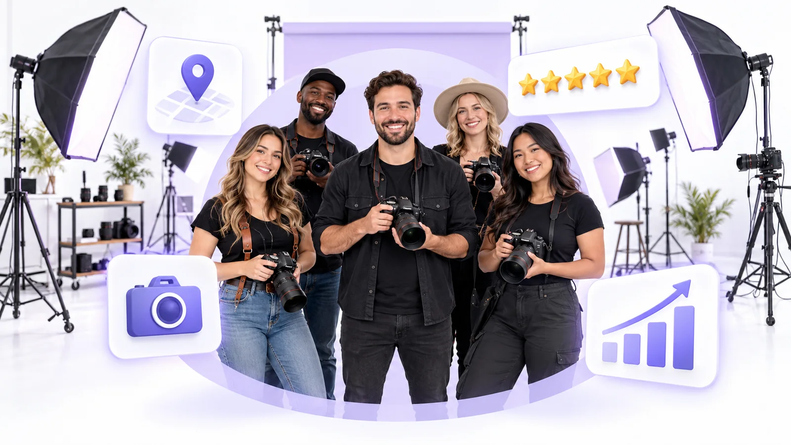 Photographers and assistants using Flento local SEO to rank on Google Maps