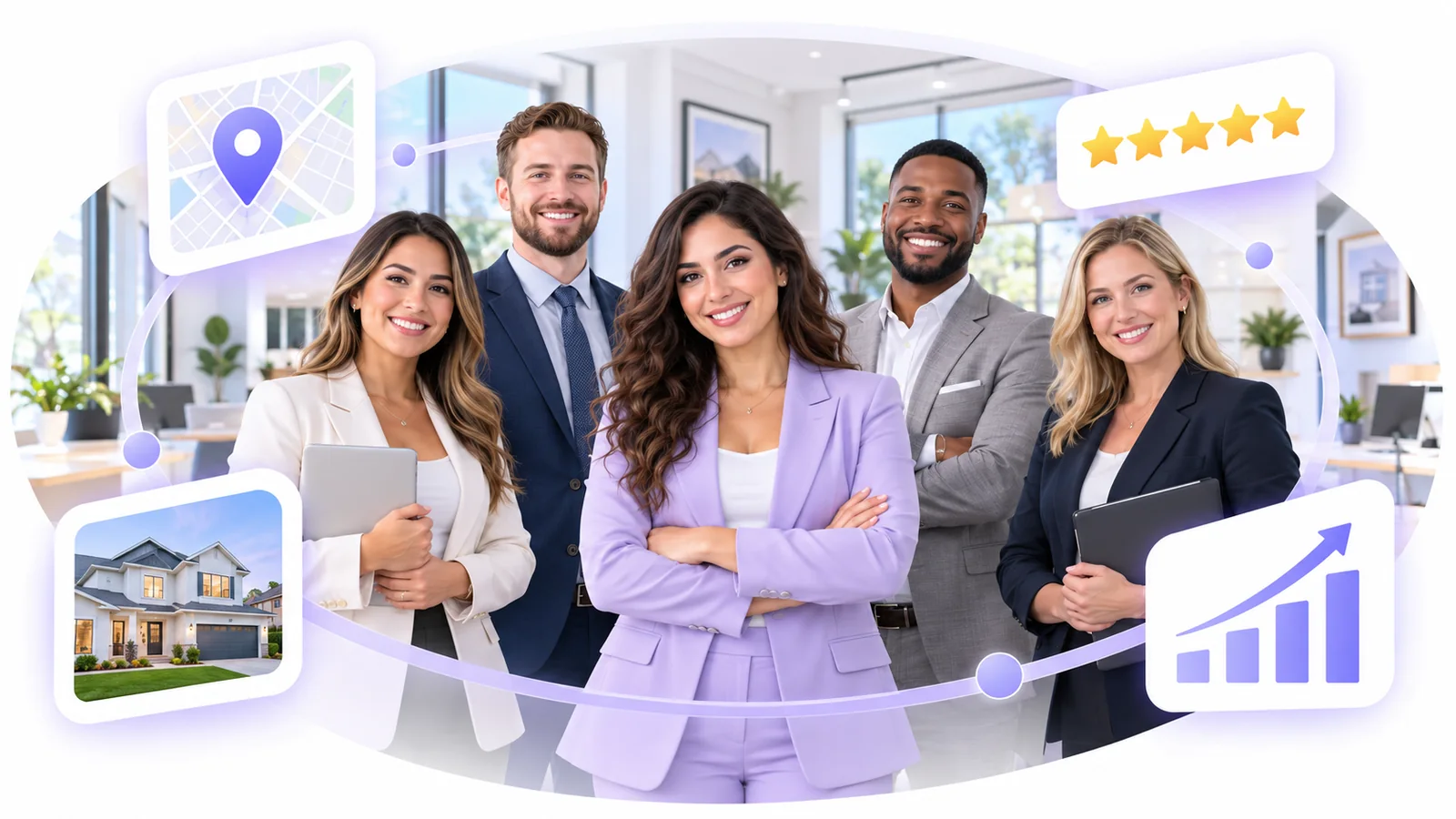 Real estate agents and staff using Flento local SEO to rank on Google Maps