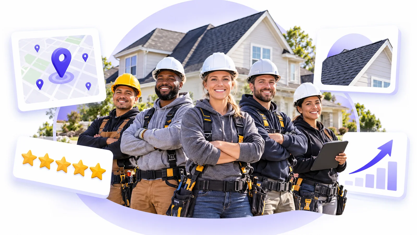 Roofers and contractors using Flento local SEO to rank on Google Maps