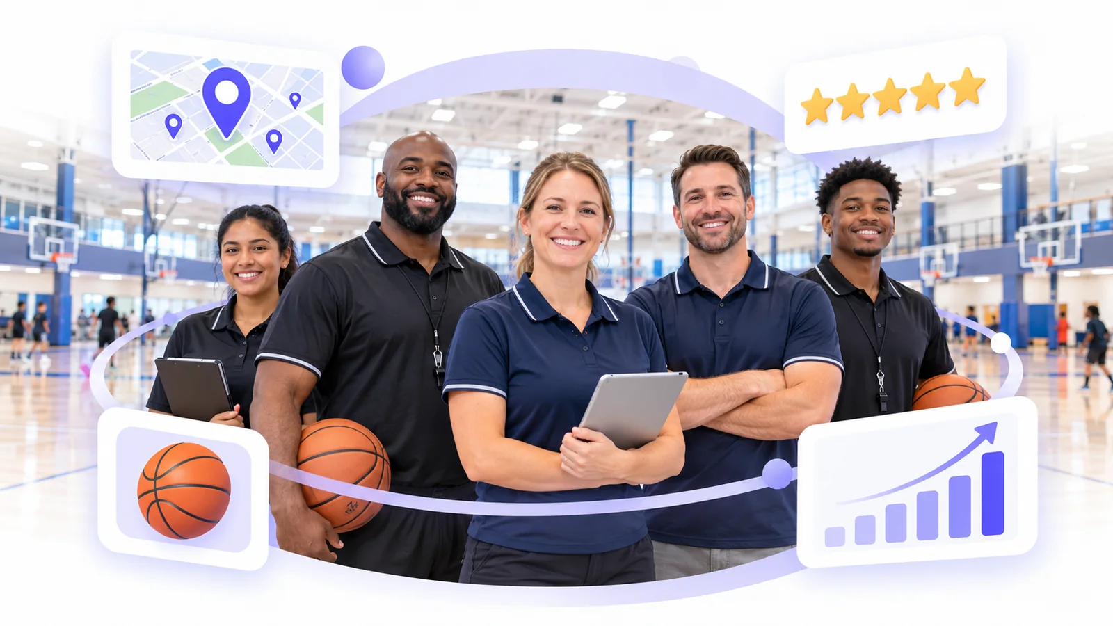 Sports facility managers and coaches using Flento local SEO to rank on Google Maps